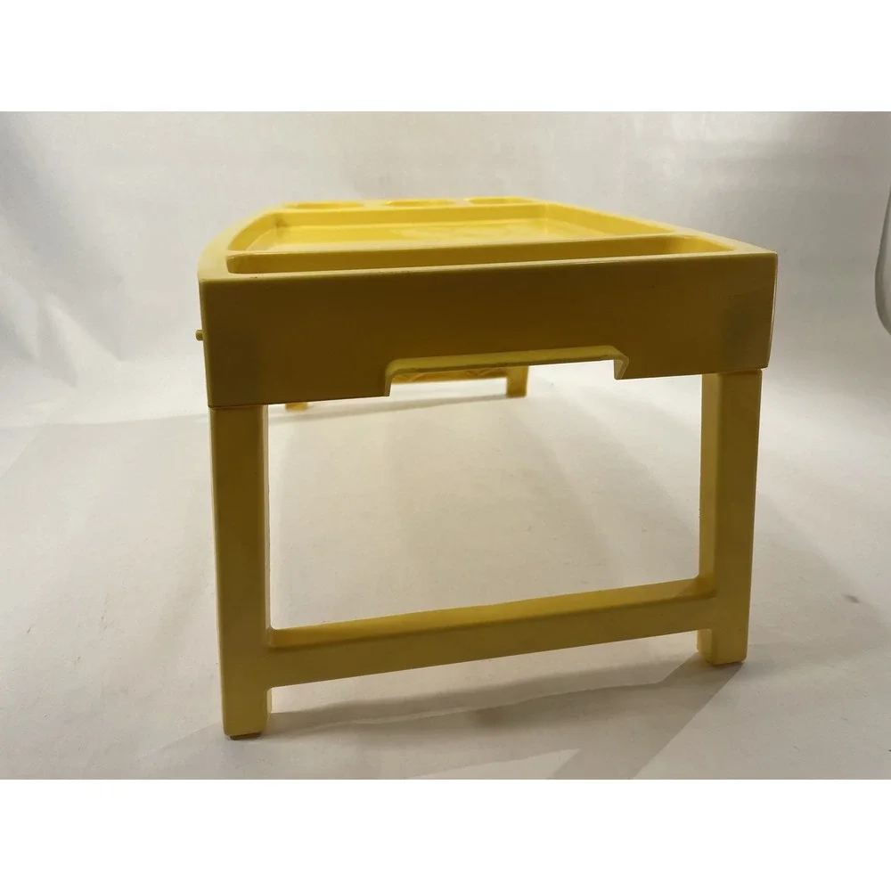 1970s Frem Corp USA Yellow Sectioned Plastic Folding Breakfast in Bed Tray MCM
